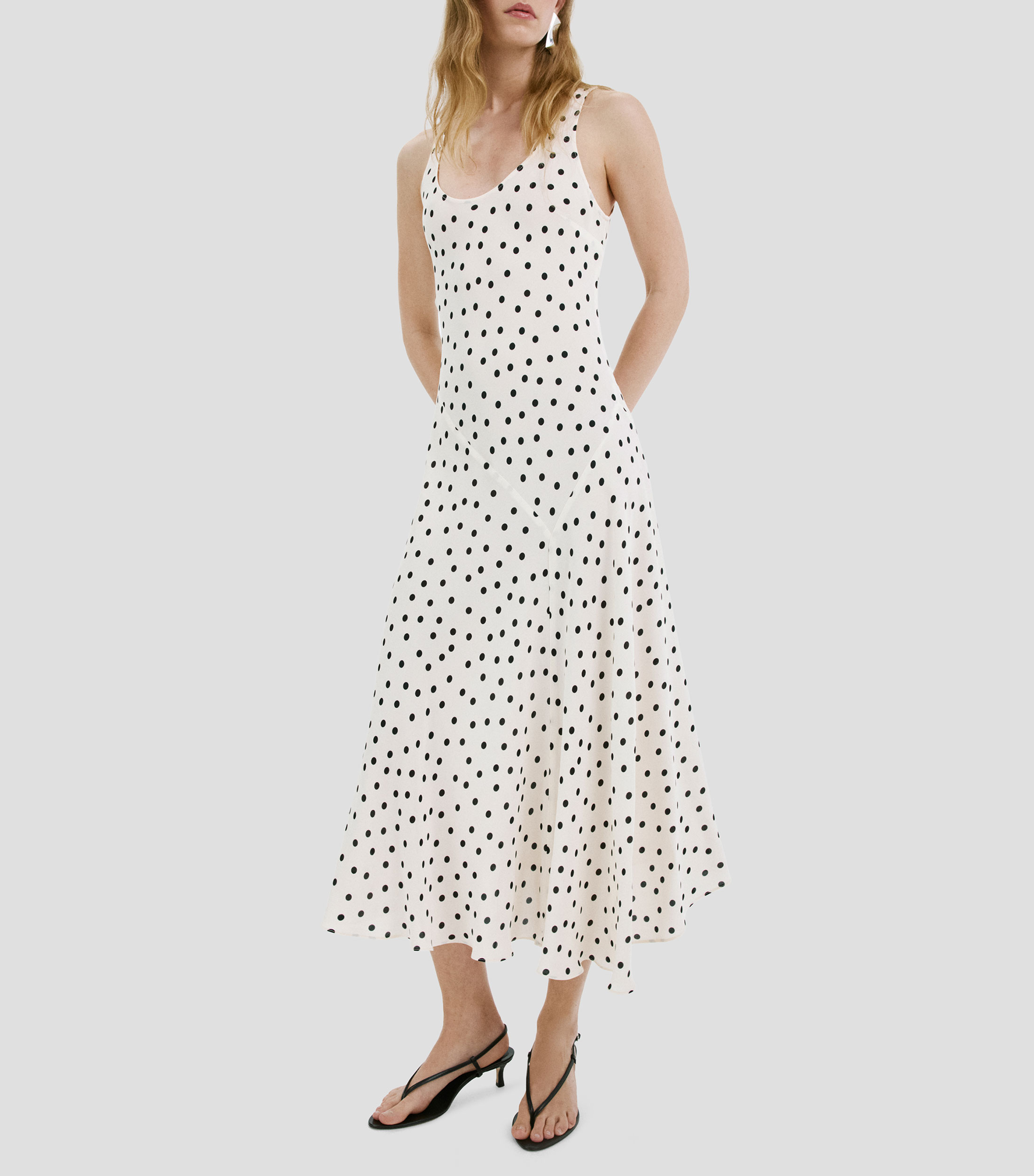 Vestido midi polkadots Mujer